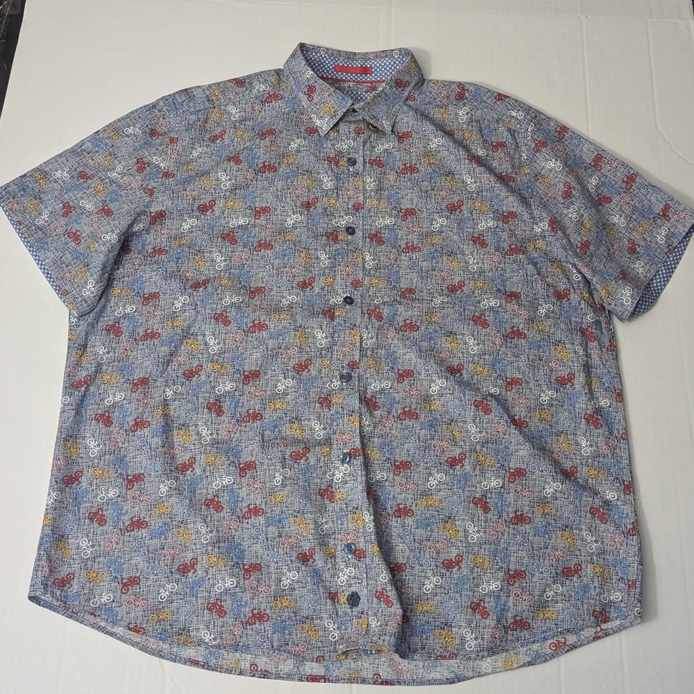 Johnston & Murphy Short-Sleeve Printed Shirt Men's Size XL
